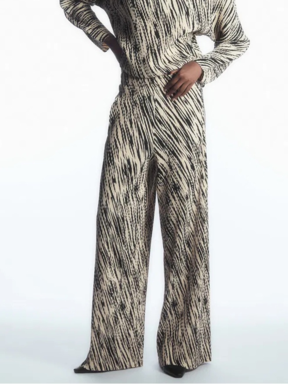 NWT - COS Zebra Print Pleated Pants / Plisse